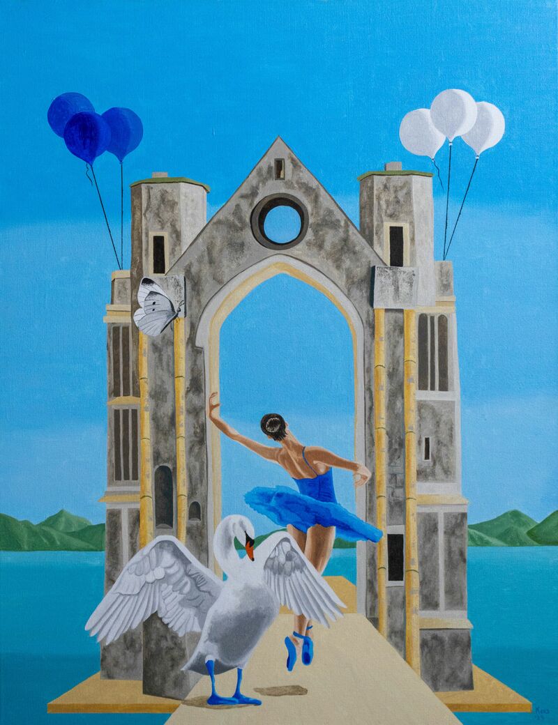 Ancient Future XI, Balance - a Paintings by Kees Oosting